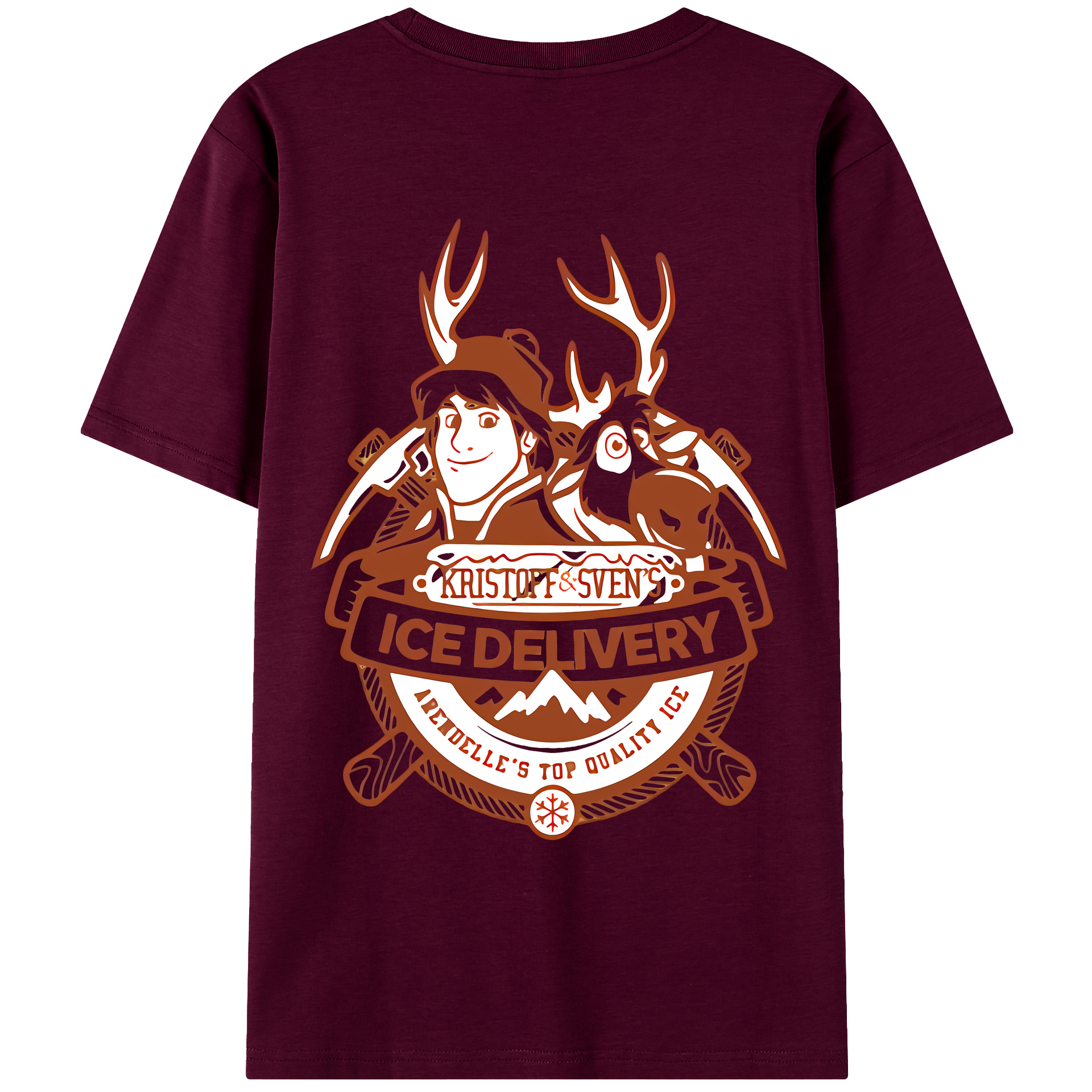 （画像用） アナと雪の女王 アンナ エルサ Frozen Anna Elsa レディース半袖Tシャツ(バックプリント)